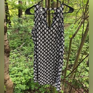 Black short dress with white pattern.  Old Navy size Small